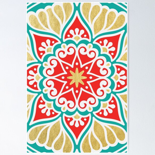Item preview, Boho Gold Floral Mandala  designed and sold by lindseyhickman.
