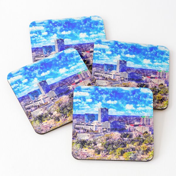 Item preview, Skyline of Tallahassee, Florida - ink and watercolor designed and sold by NickoPrints.
