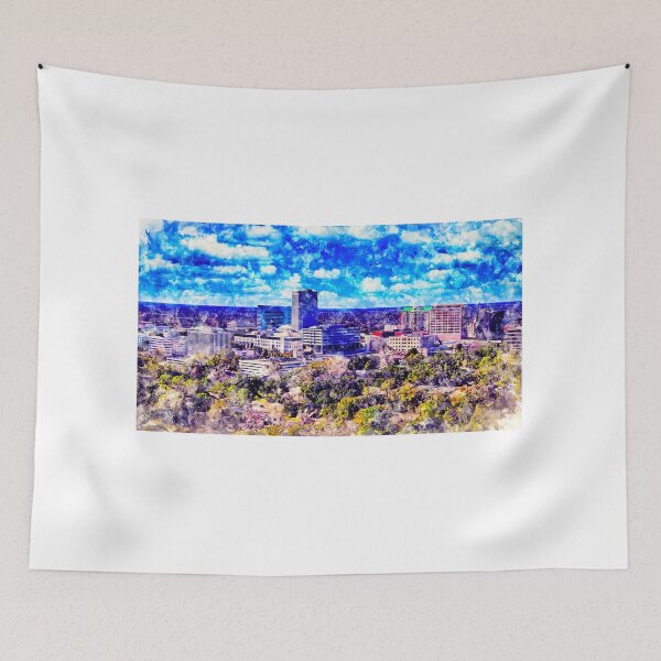 Item preview, Skyline of Tallahassee, Florida - ink and watercolor designed and sold by NickoPrints.