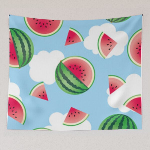 Item preview, Watermelon endless pattern background blue sky designed and sold by Dbanksdesign.