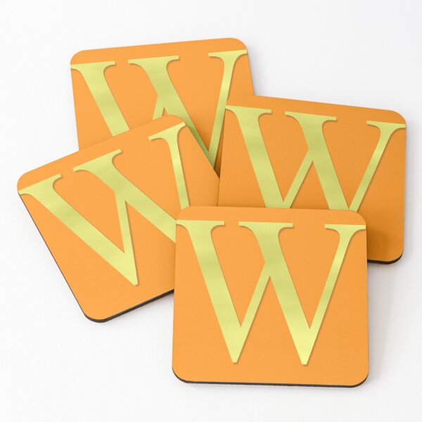Item preview, The Letter W Gold on Orange 5748 designed and sold by Art in My Loft.