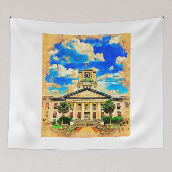 Item preview, The Florida State Capitol in Tallahassee - digital painting with vintage look designed and sold by NickoPrints.