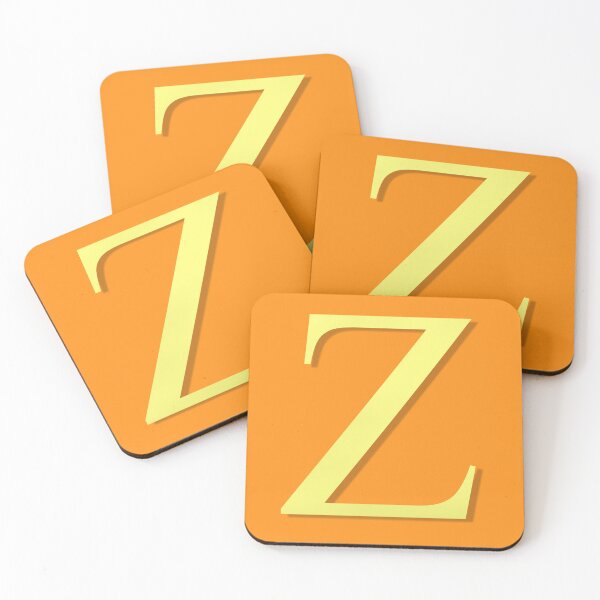 Item preview, The Letter Z Gold on Orange 5748 designed and sold by Art in My Loft.
