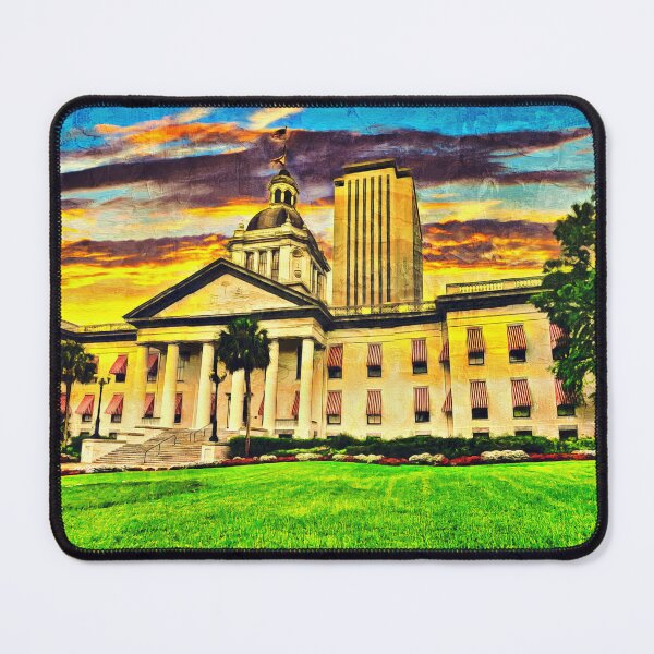 Item preview, The Florida State Capitol complex in Tallahassee, at sunset - oil painting designed and sold by NickoPrints.