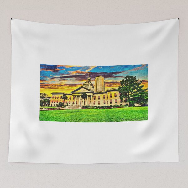 Item preview, The Florida State Capitol complex in Tallahassee, at sunset - oil painting designed and sold by NickoPrints.