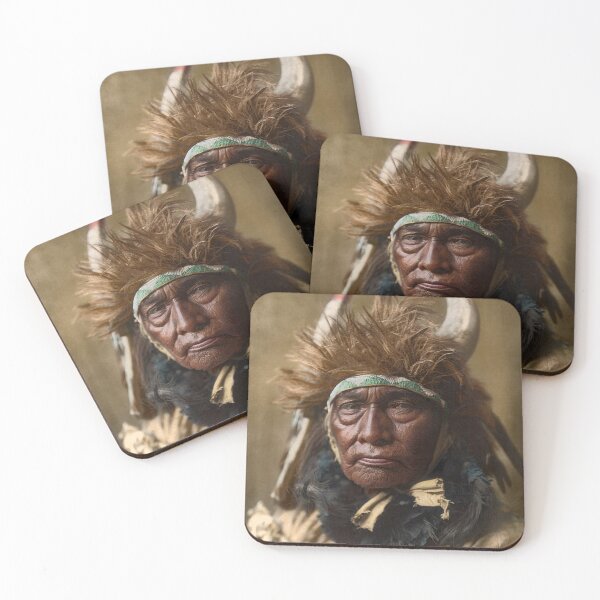 Item preview, Bull Chief, warrior of the Apsáalooke (Crow Tribe), photographed by Edward S. Curtis in the year 1908 designed and sold by Sanna Dullaway.