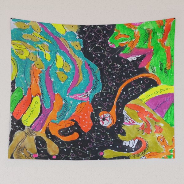 Aperçu de l'œuvre Carnet de croquis 5-2 (Psychedelic Neon Lowbrow) créée et vendue par Discordant Dreams Art.