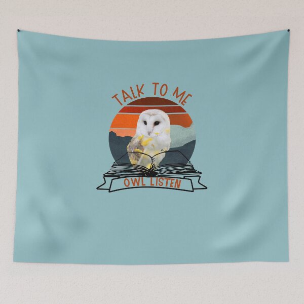 Item preview, Talk to me Owl Listen, Owlways Reading with Book is Gift for Book lover and Birthdays, Winterowl designed and sold by DiensDesign.