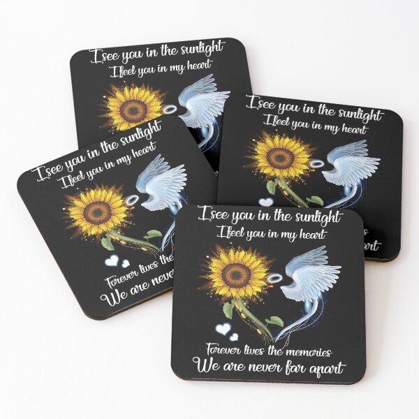 Item preview, I see you in the sunlight, I feel you in my heart. Forever lives the memories, we are never far apart - sentimental and deep quote presenting Ukraine sunflowers, sunflower seeds, sunflower Ukrainian designed and sold by GeradoSadow.