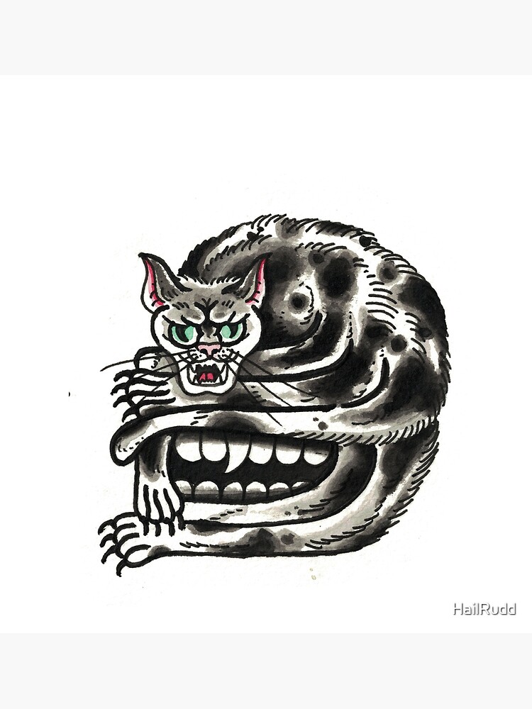 American traditional Cat Tattoo Flash " Poster for Sale by HailRudd