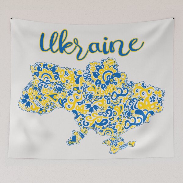 Item preview, Folkloric pattern map of Ukraine typography designed and sold by CutieBlue.