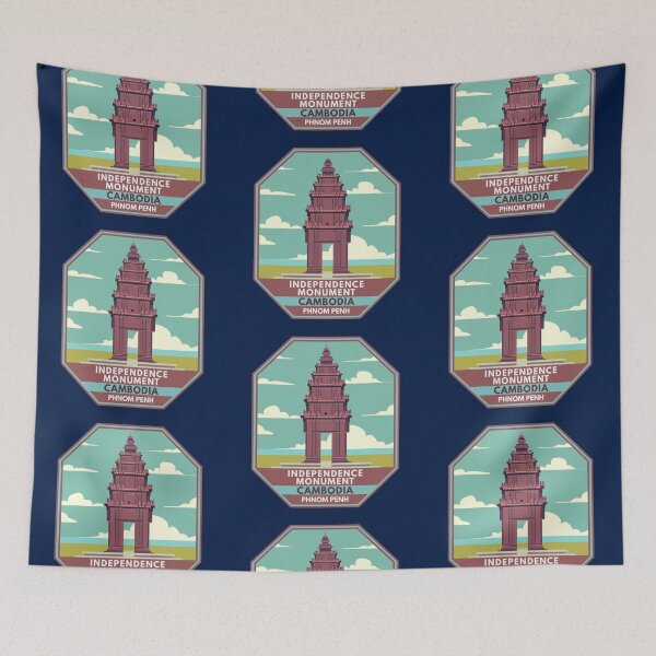 Item preview, Phnom Penh Cambodia Independence Monument Badge designed and sold by KrisSidDesigns.