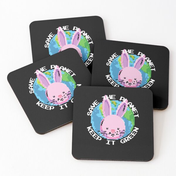Item preview, Save The Planet Keep It Green Pixel Bunny designed and sold by TheWildFlix.