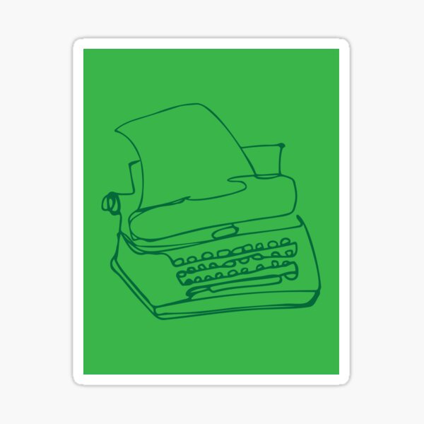 Green Typewriter Sticker