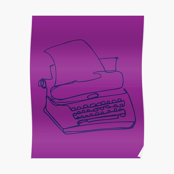 Purple Typewriter Poster