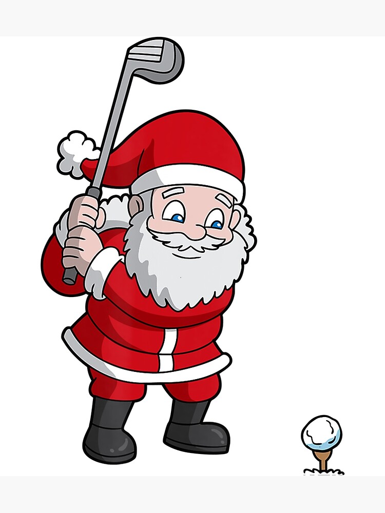  santa claus golf christmas golfer golfing poster for sale by