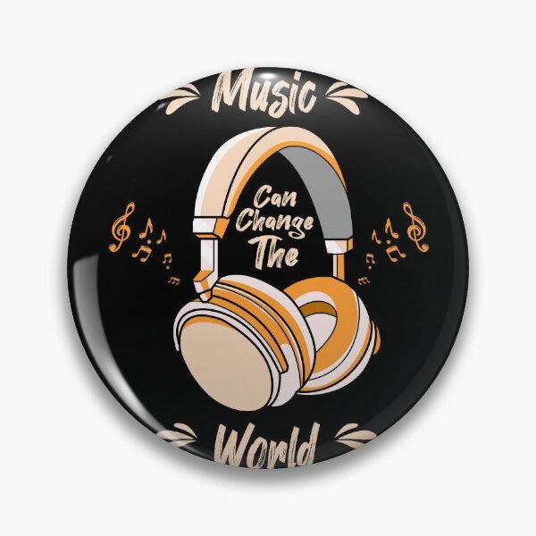 Item preview, A design with a pair of headphones, music notes and the slogan Music Can Change The World designed and sold by velisani.