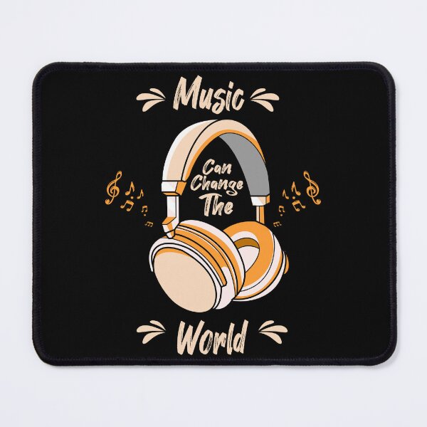 Item preview, A design with a pair of headphones, music notes and the slogan Music Can Change The World designed and sold by velisani.