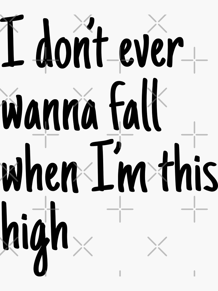 I Don't Ever Wanna Fall When I'm This High