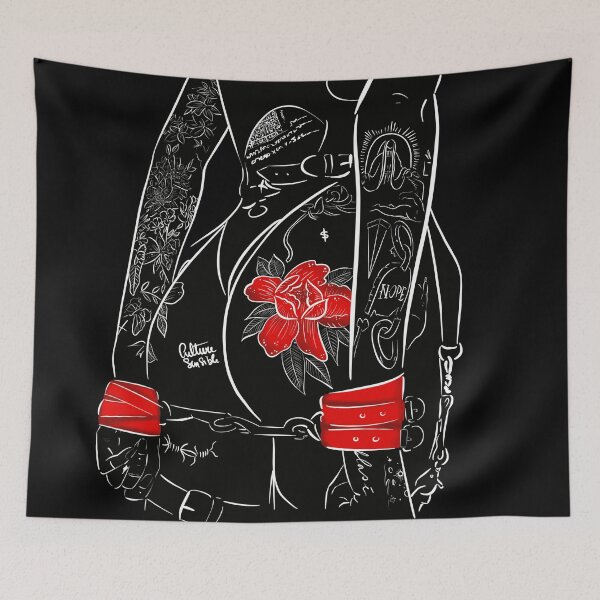 Item preview, handcuffed tattooed woman designed and sold by Culturesensible.