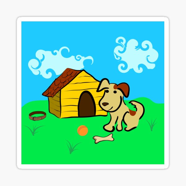 "Dog and kennel" Sticker for Sale by Shoshina Redbubble