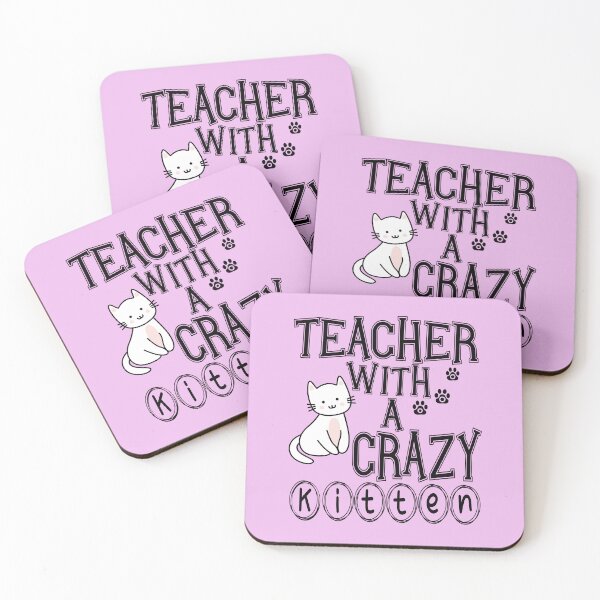 Item preview, Teacher with a Crazy Kitten t-shirt, cute gift for cat lover, cat mom/dad, animal lover shirt. designed and sold by DesignedBySnip.
