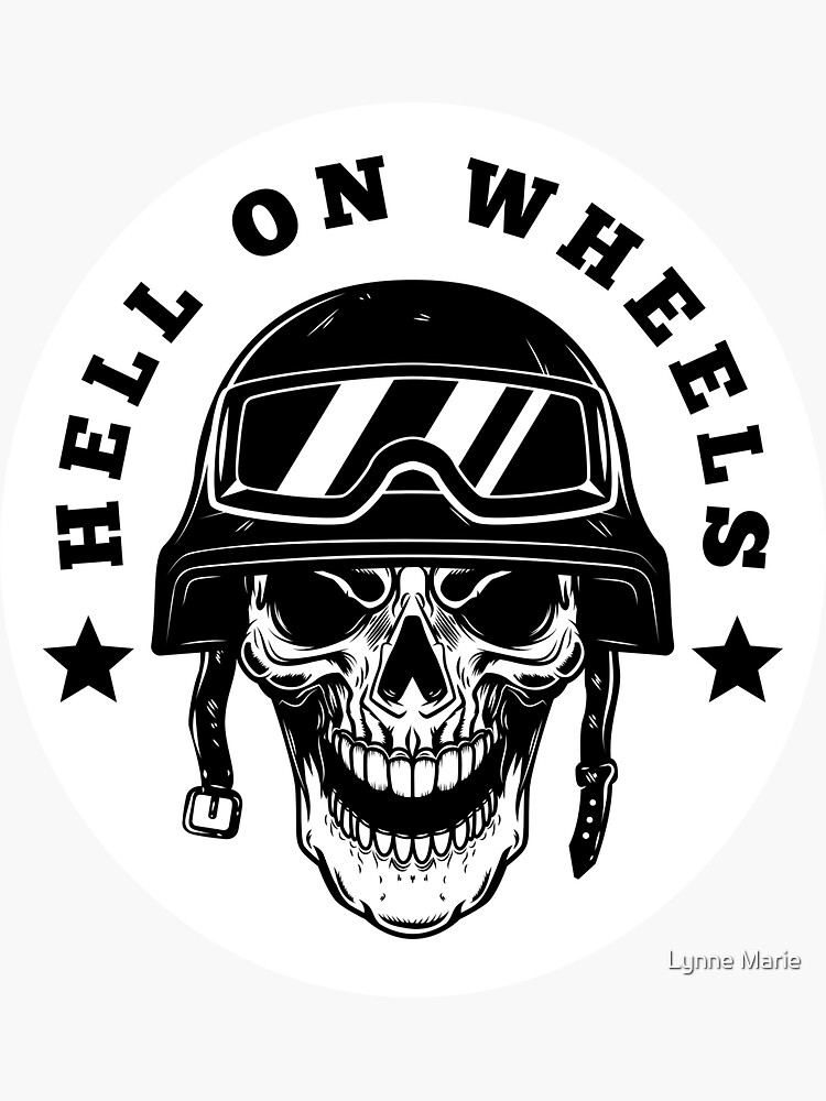 Hell on Wheels - Masculine, Black text - Magnet/Sticker Sticker