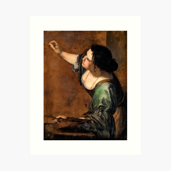 Item preview, Self Portrait as the Allegory of Painting - Artemisia Gentileschi Art Prints designed and sold by TheSoulOfArt.