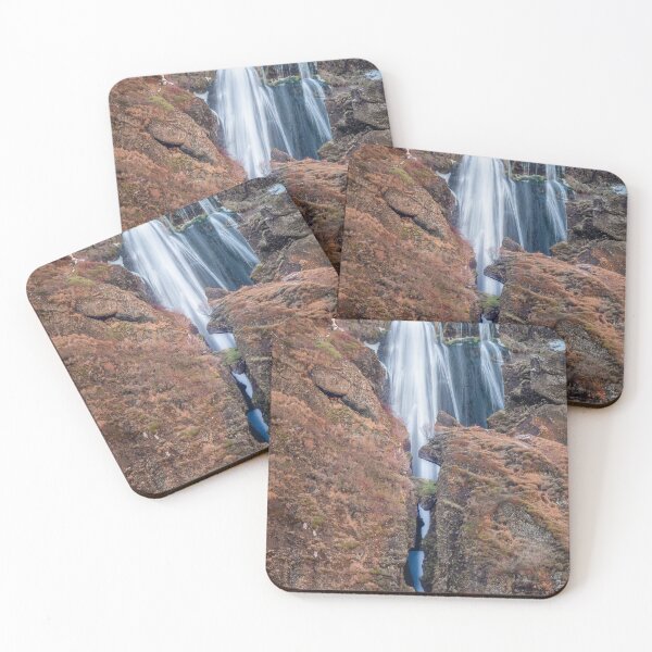 Item preview, Gljufrabui Waterfall Narrow Canyon with Wedged Boulder Iceland designed and sold by PhotosByVille.