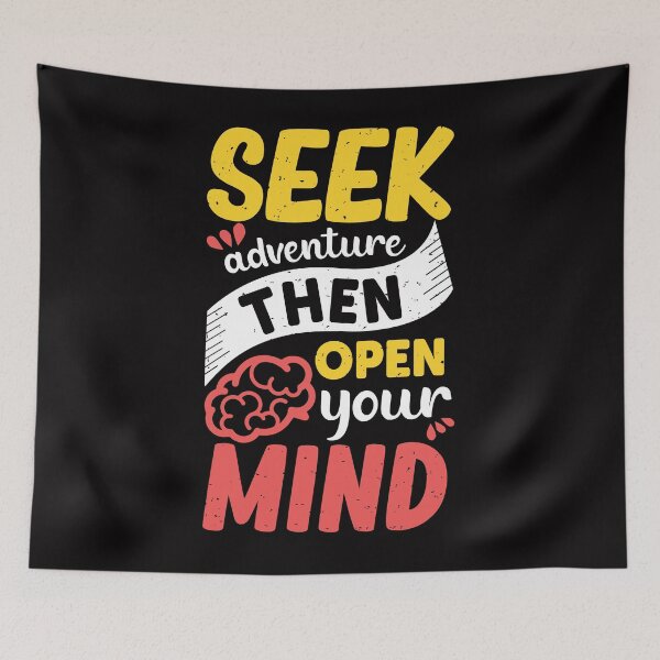 Item preview, seek adventure then open your mind designed and sold by placeit.