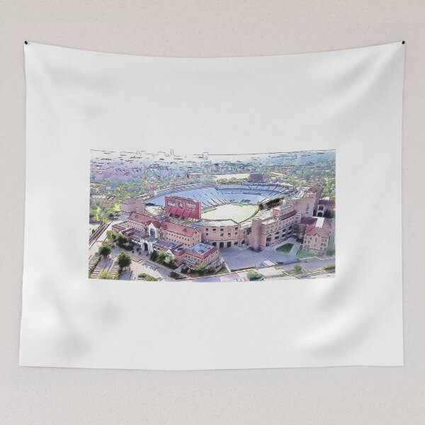 Item preview, Aerial of the Doak Campbell Stadium in Tallahassee, Florida - pencil sketch designed and sold by NickoPrints.
