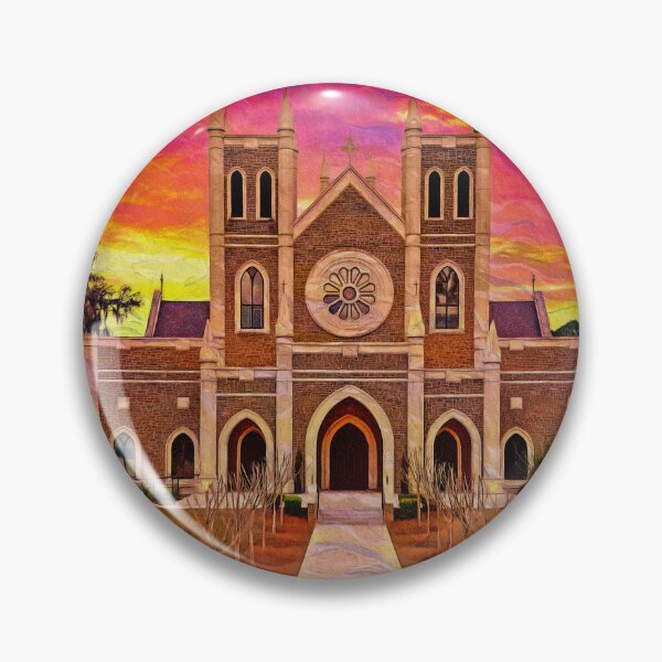 Item preview, St Peter's Cathedral in Tallahassee, Florida, at sunset - digital painting designed and sold by NickoPrints.