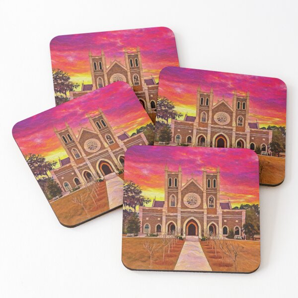 Item preview, St Peter's Cathedral in Tallahassee, Florida, at sunset - digital painting designed and sold by NickoPrints.