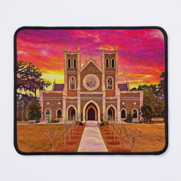 Item preview, St Peter's Cathedral in Tallahassee, Florida, at sunset - digital painting designed and sold by NickoPrints.