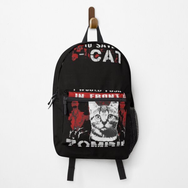 Item preview, I Would Push You in front of zombies to save my cat funny shirt gift cat lovers shirts designed and sold by thegoatsart.