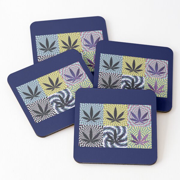 Item preview, Pot Leaf Pop Art with Retro Colorful Psychedelic Spirals with Space Pot Leaves designed and sold by YomeHayin.