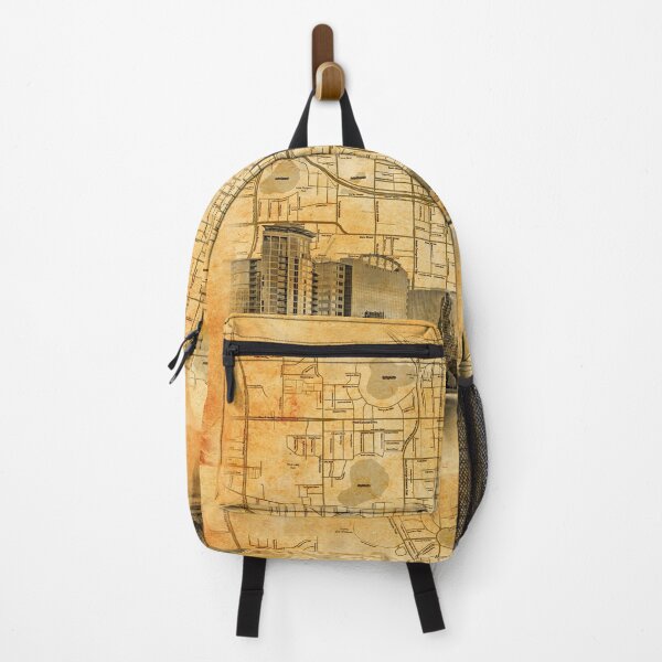 Item preview, Map of downtown Orlando, Florida, and skyline blended on old paper designed and sold by NickoPrints.
