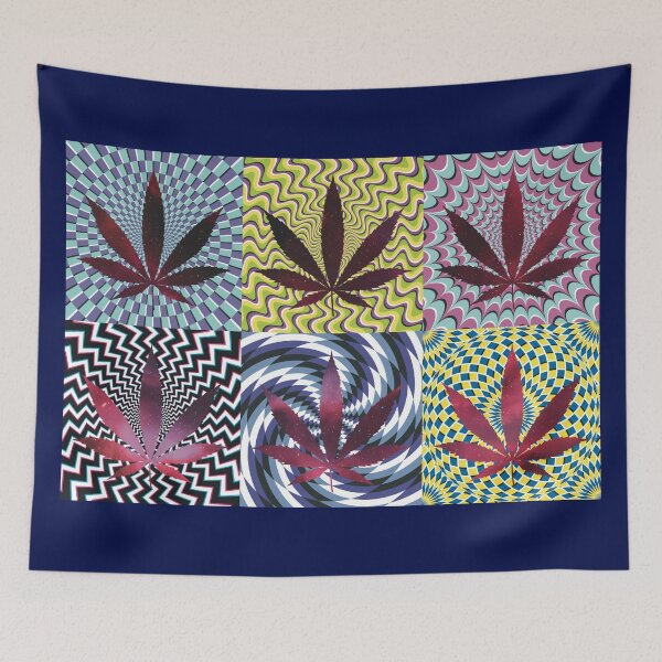 Item preview, Pot Leaf Pop Art with Retro Colorful Psychedelic Spirals with Space Pot Leaves designed and sold by YomeHayin.