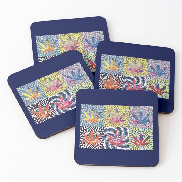 Item preview, Pot Leaf Pop Art with Retro Colorful Psychedelic Spirals with Paint Pot Leaves designed and sold by YomeHayin.