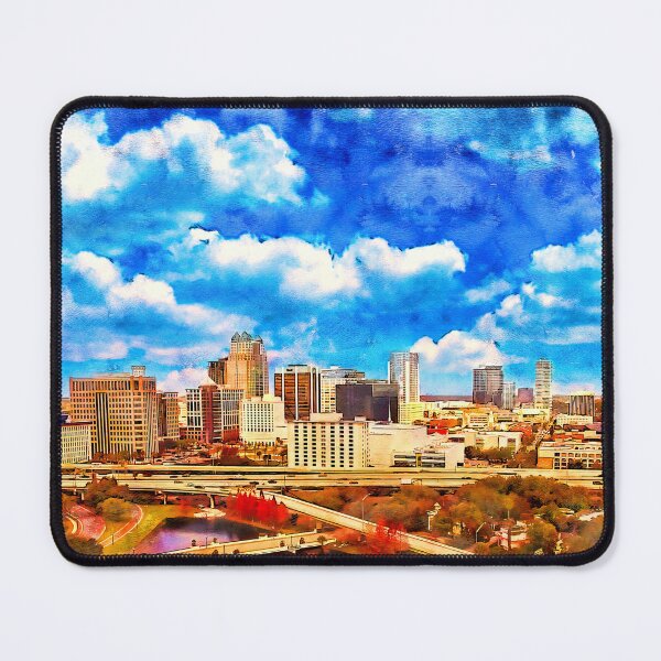 Item preview, Panorama of downtown Orlando, Florida, seen from Lake Lucerne - pen and watercolor designed and sold by NickoPrints.