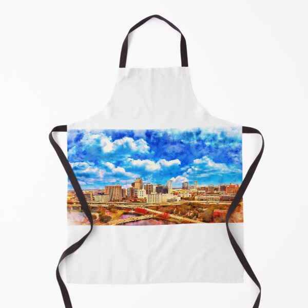 Item preview, Panorama of downtown Orlando, Florida, seen from Lake Lucerne - pen and watercolor designed and sold by NickoPrints.