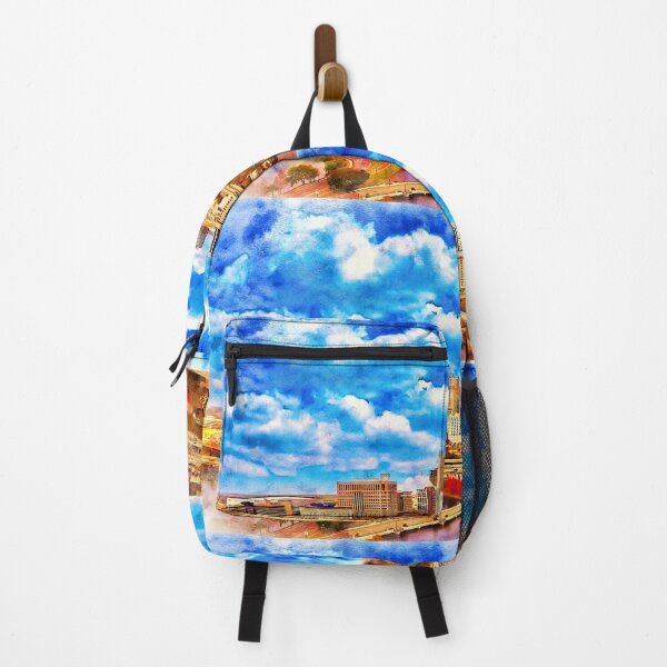 Item preview, Panorama of downtown Orlando, Florida, seen from Lake Lucerne - pen and watercolor designed and sold by NickoPrints.