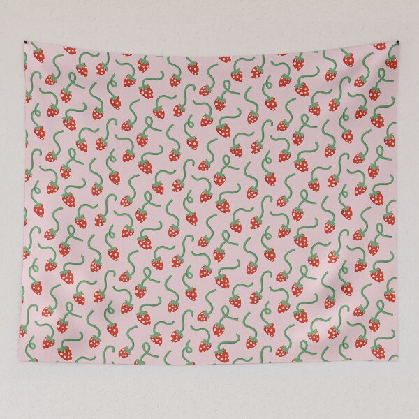Item preview, Retro Y2K Strawberry Squiggle Repeat Pattern designed and sold by wecouldall-be.
