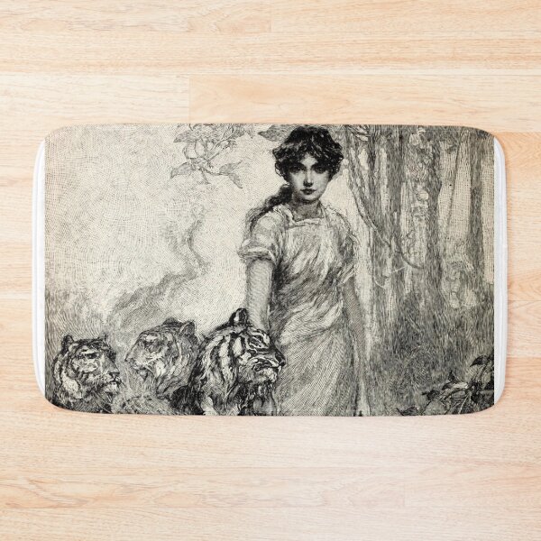 Item preview, Vintage Woman with Tigers designed and sold by IliaLobell.