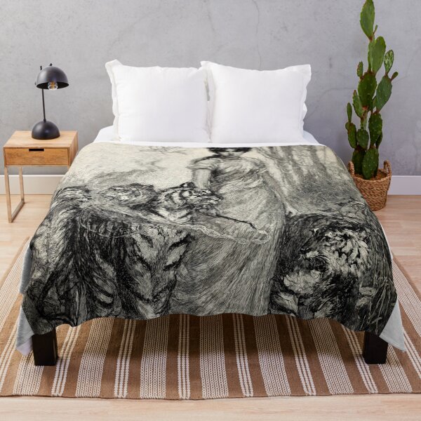 Item preview, Vintage Woman with Tigers designed and sold by IliaLobell.