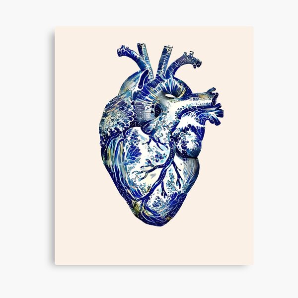 Anatomical Heart Wooden Painting Canvas