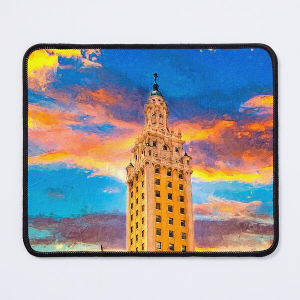 Item preview, Freedom Tower in Miami, Florida, at sunset - digital painting designed and sold by NickoPrints.