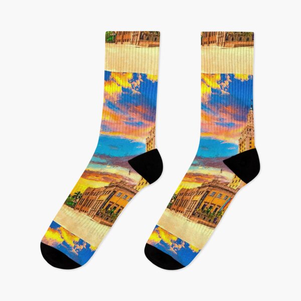 Item preview, Freedom Tower in Miami, Florida, at sunset - digital painting designed and sold by NickoPrints.