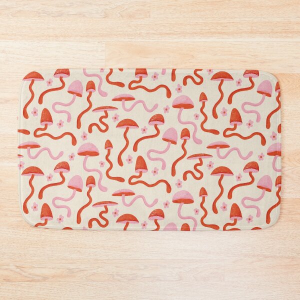 Item preview, Retro Trippy Mushroom with daisies Repeat Pattern designed and sold by wecouldall-be.