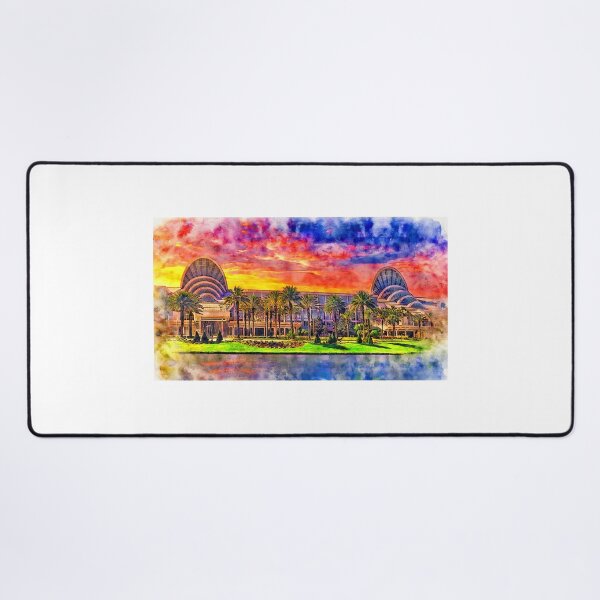 Item preview, The Orange County Convention Center in Orlando, Florida, at sunset designed and sold by NickoPrints.
